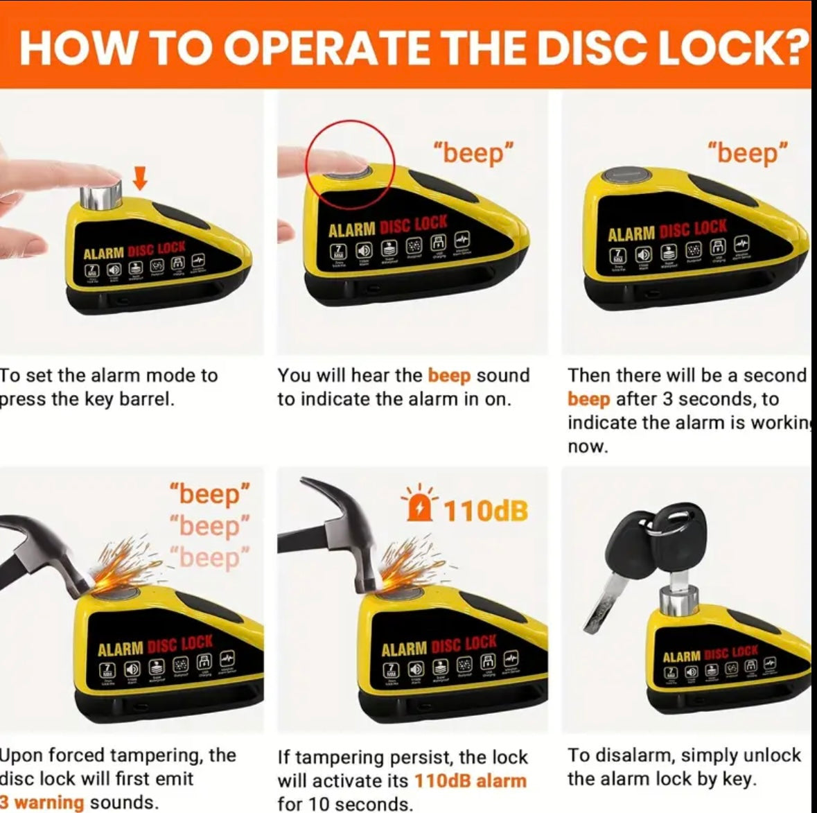 TSC Alarm Disc Brake Lock (Bike | E-Scooter)