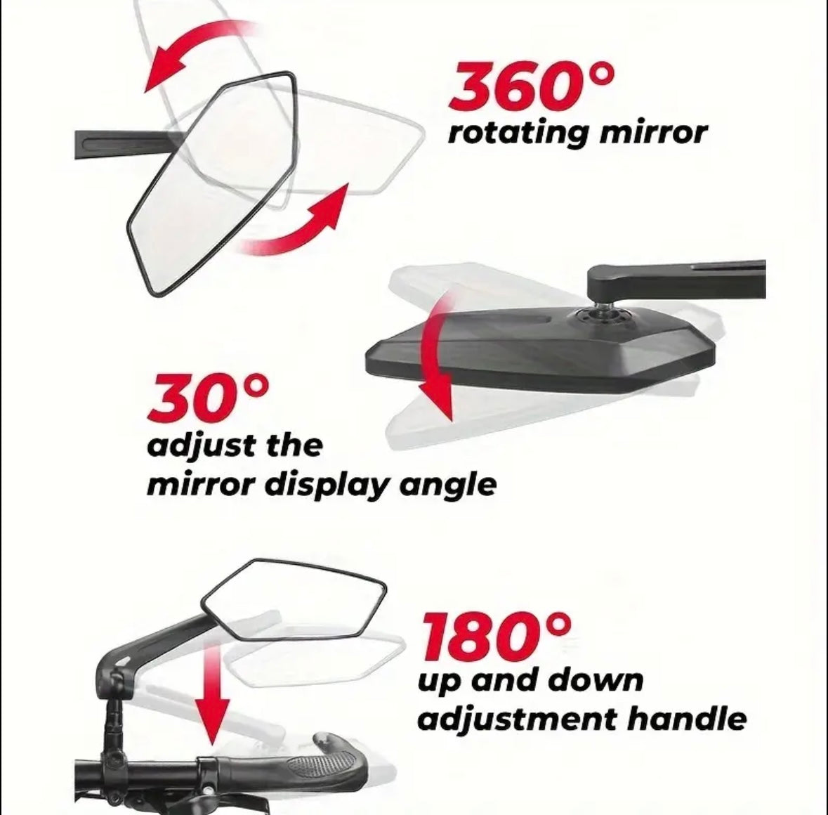 TSC E-Scooter Side Mirrors (Pair) (E-Scooter | Bike)