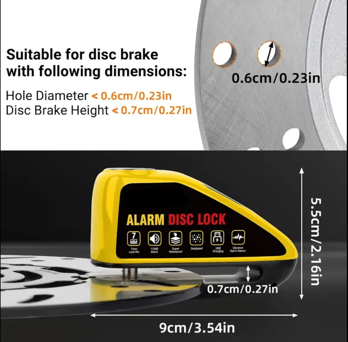 TSC Alarm Disc Brake Lock (Bike | E-Scooter)