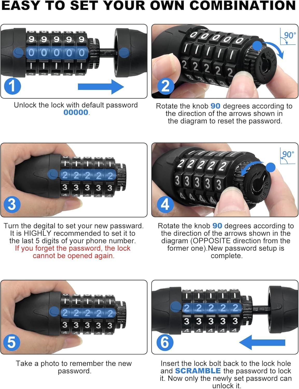 TSC SteelLink Combo Lock ( E-Scooter | Bike )