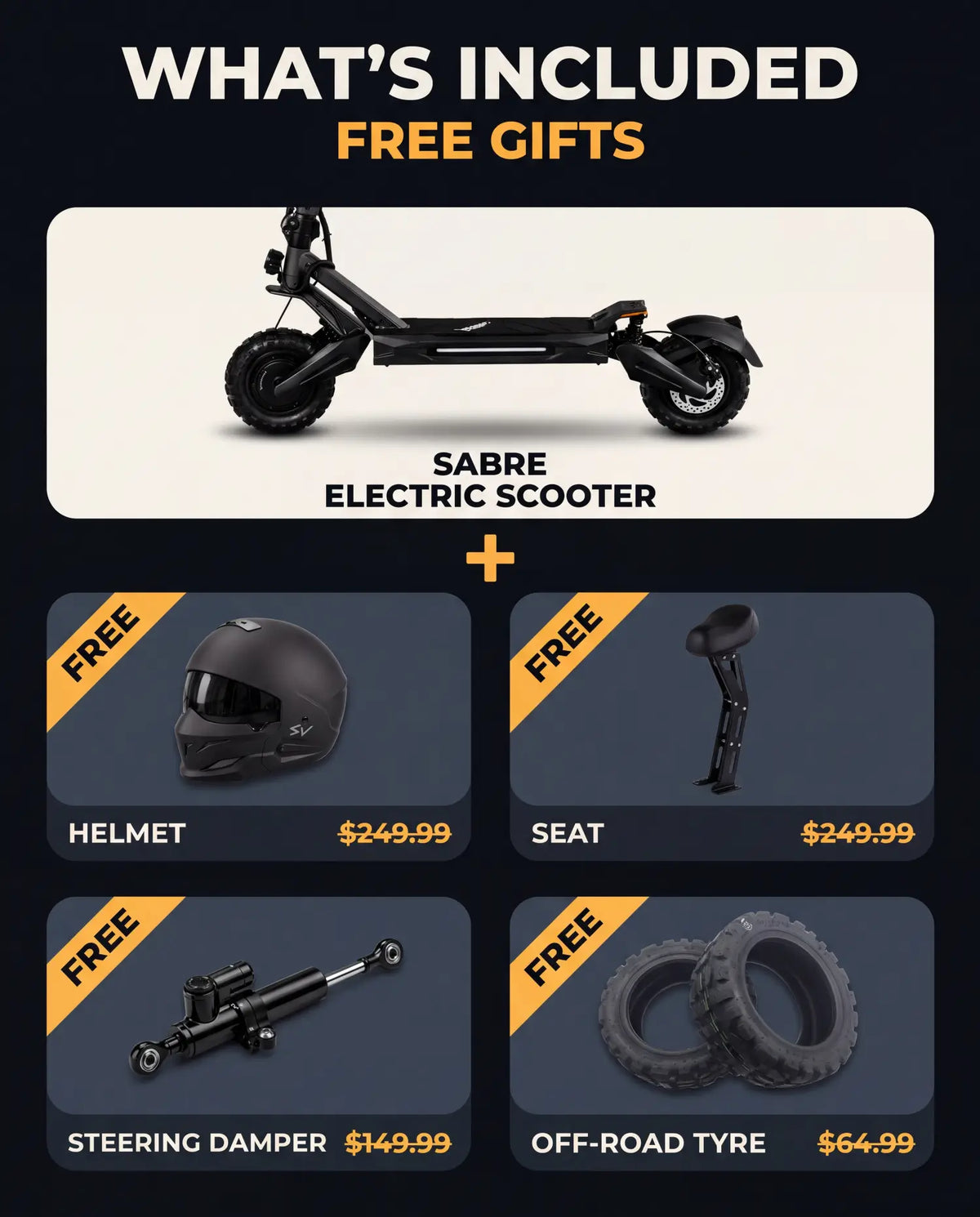 SABRE All-Terrain Dual-Motor Electric Scooter (60V)