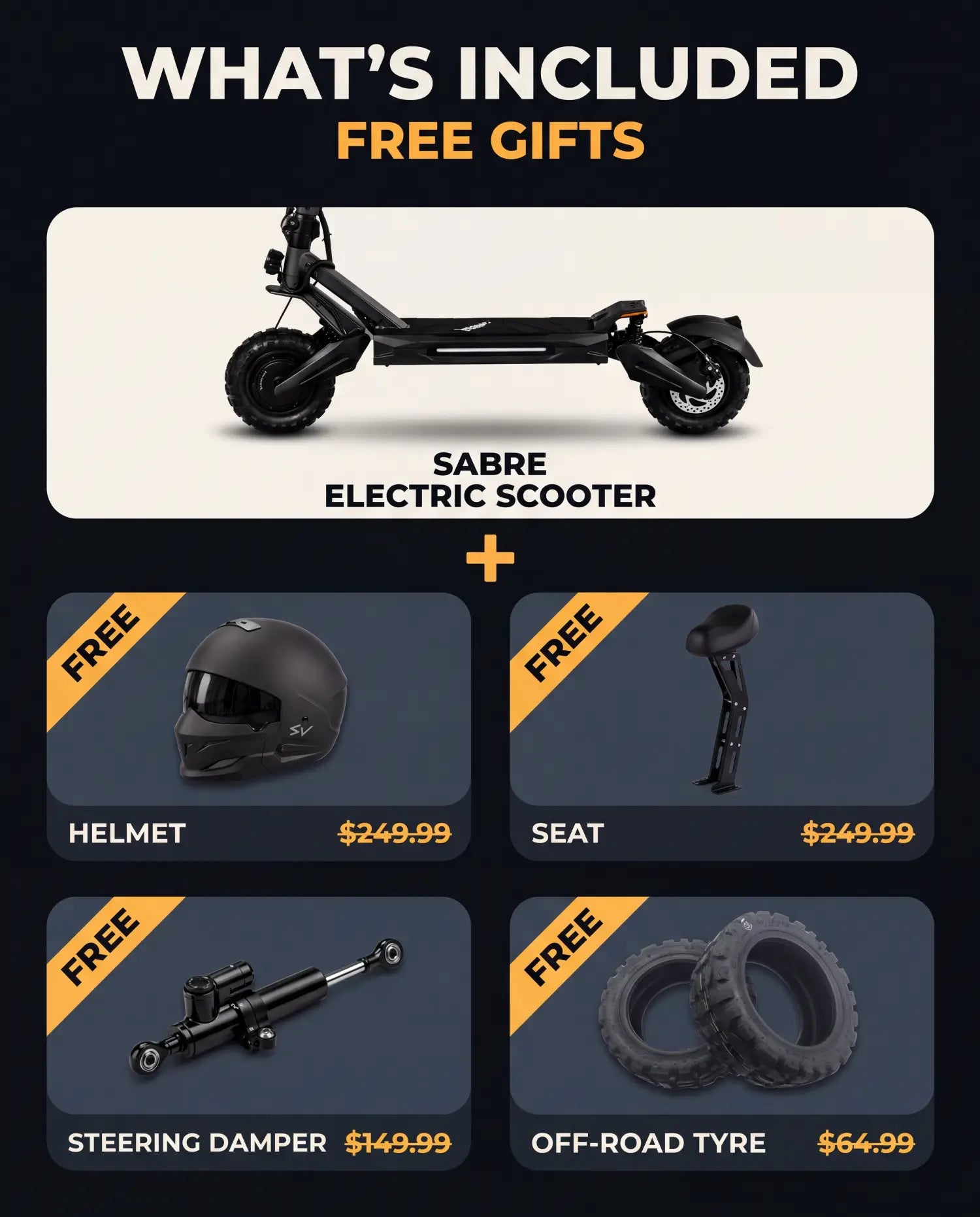 SABRE All-Terrain Dual-Motor Electric Scooter (60V)