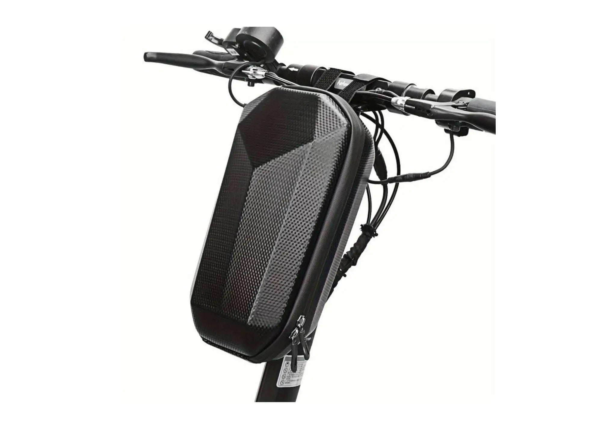 Durable hard shell bag for electric scooters, providing secure storage for accessories, tools, and personal items during rides and commutes